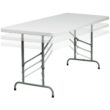 Flash Furniture 2.5-ft x 6-ft Indoor Rectangle Plastic White Adjustable Height Folding banquet table 8 -Person