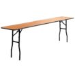 Emma + Oliver 8-Foot Rectangular Wood Folding Training / Seminar Table with Clear Coated Top
