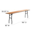 Emma + Oliver 8-Foot Rectangular Wood Folding Training / Seminar Table with Clear Coated Top