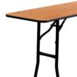Emma + Oliver 8-Foot Rectangular Wood Folding Training / Seminar Table with Clear Coated Top