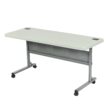 Hampden Furnishings 2-ft x 5-ft Indoor or outdoor Rectangle Polypropylene Gray Folding utility table 3 -Person