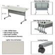 Hampden Furnishings 2-ft x 5-ft Indoor or outdoor Rectangle Polypropylene Gray Folding utility table 3 -Person