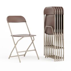 Flash Furniture 6 -Pack Brown Commercial/Residential Standard Folding Chair with Solid Seat ( Indoor )