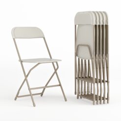 Flash Furniture 6 -Pack Beige Commercial/Residential Standard Folding Chair with Solid Seat ( Indoor )