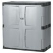 Rubbermaid 36-in W x 37-in H x 18-in D Freestanding Plastic Garage Cabinet in Gray