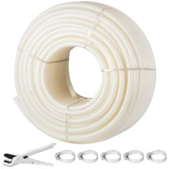 SVOPES 1 Inch x 500 FT PEX Pipe Non-Oxygen Barrier White Flexible Tubing for RV Plumbing Radiant Heating Polyethylene Material