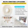 SVOPES 1 Inch x 500 FT PEX Pipe Non-Oxygen Barrier White Flexible Tubing for RV Plumbing Radiant Heating Polyethylene Material