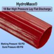 HydroMaxx 3-in ID x 100-ft PVC Red Flat discharge hose