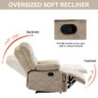 GZMR Large Manual Recliner Chair Beige Velvet Upholstered Recliner GZMR Large Manual Recliner Chair Beige Velvet Upholstered Recliner