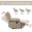 GZMR Large Manual Recliner Chair Beige Velvet Upholstered Recliner GZMR Large Manual Recliner Chair Beige Velvet Upholstered Recliner