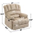 GZMR Large Manual Recliner Chair Beige Velvet Upholstered Recliner GZMR Large Manual Recliner Chair Beige Velvet Upholstered Recliner