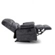 GZMR Large Manual Recliner Chair Dark Gray Velvet Upholstered Recliner