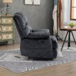 GZMR Large Manual Recliner Chair Dark Gray Velvet Upholstered Recliner