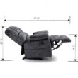 GZMR Large Manual Recliner Chair Dark Gray Velvet Upholstered Recliner