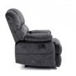 GZMR Large Manual Recliner Chair Dark Gray Velvet Upholstered Recliner