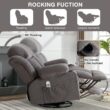 Mondawe 360 Degree Swing with Massage and Lumbar Heat Recliner Gray Velvet Upholstered Swivel Massage chair