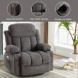 Mondawe 360 Degree Swing with Massage and Lumbar Heat Recliner Gray Velvet Upholstered Swivel Massage chair