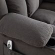 Mondawe 360 Degree Swing with Massage and Lumbar Heat Recliner Gray Velvet Upholstered Swivel Massage chair