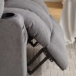 Mondawe 360 Degree Swing with Massage and Lumbar Heat Recliner Gray Velvet Upholstered Swivel Massage chair