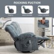 GZMR 8-Point Vibration Massage Heating Rocker Recliner Chair Blue Polyester Upholstered Swivel Massage chair
