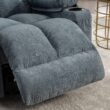 GZMR 8-Point Vibration Massage Heating Rocker Recliner Chair Blue Polyester Upholstered Swivel Massage chair