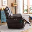 Bestier 41 in Oversize Dark Gray PU Leather Power Lift Recliner Chair with Massage and Heating