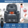 GZMR 8-Point Vibration Massage Power Lift Recliner Chair Blue-Gray Polyester Upholstered Powered Reclining Recliner with Lift Assistance