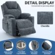 GZMR 8-Point Vibration Massage Power Lift Recliner Chair Blue-Gray Polyester Upholstered Powered Reclining Recliner with Lift Assistance