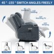GZMR 8-Point Vibration Massage Power Lift Recliner Chair Blue-Gray Polyester Upholstered Powered Reclining Recliner with Lift Assistance