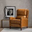 14 Karat Home CAMEL Leather Upholstered Recliner