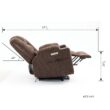 GZMR Large Power Lift Recliner with Massage and Heat Brown Chenille Upholstered Powered Reclining Recliner with Lift Assistance