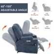 GZMR Large Power Lift Recliner with Massage and Heat Blue Chenille Upholstered Powered Reclining Recliner with Lift Assistance
