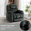 Bestier 40.6 in. Gray Green Microfiber Oversize Power Lift Recliner Chair with Massage and Heating