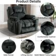 Bestier 40.6 in. Gray Green Microfiber Oversize Power Lift Recliner Chair with Massage and Heating