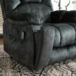Bestier 40.6 in. Gray Green Microfiber Oversize Power Lift Recliner Chair with Massage and Heating