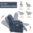 Mondawe Blue Chenille Upholstered Tufted Powered Reclining Massage chair with Lift Assistance