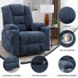 Mondawe Blue Chenille Upholstered Tufted Powered Reclining Massage chair with Lift Assistance