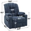 Mondawe Blue Chenille Upholstered Tufted Powered Reclining Massage chair with Lift Assistance