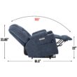 Mondawe Blue Chenille Upholstered Tufted Powered Reclining Massage chair with Lift Assistance