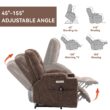 Mondawe Brown Chenille Upholstered Tufted Powered Reclining Massage chair with Lift Assistance