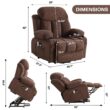 Sumyeg Power Lift Recliner Chair Brown Velvet Upholstered Powered Reclining Massage chair with Lift Assistance