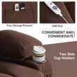 Sumyeg Power Lift Recliner Chair Brown Velvet Upholstered Powered Reclining Massage chair with Lift Assistance