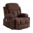 Sumyeg Power Lift Recliner Chair Brown Velvet Upholstered Powered Reclining Massage chair with Lift Assistance