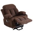 Sumyeg Power Lift Recliner Chair Brown Velvet Upholstered Powered Reclining Massage chair with Lift Assistance