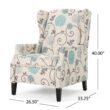 ModernLuxe Pushback Recliner Chair Modern Fabric Wingback Armchair with Nailhead Trim and Wood Legs Classic Living Room Recliner for Bedroom