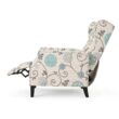 ModernLuxe Pushback Recliner Chair Modern Fabric Wingback Armchair with Nailhead Trim and Wood Legs Classic Living Room Recliner for Bedroom