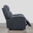 Circle 55 Navy Leather Upholstered Powered Reclining Recliner