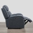 Circle 55 Navy Leather Upholstered Powered Reclining Recliner