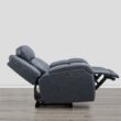Circle 55 Navy Leather Upholstered Powered Reclining Recliner