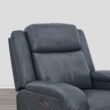 Circle 55 Navy Leather Upholstered Powered Reclining Recliner